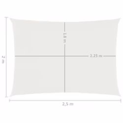 vidaXL Sunshade Sail 160 g/mÂ² White 2x2.5 m HDPE Outdoor Garden Sunscreen - Additional view 5