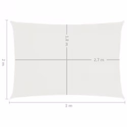 vidaXL Sunshade Sail 160 g/mÂ² White 2x3 m HDPE Outdoor Garden Patio Sunscreen - Additional view 5