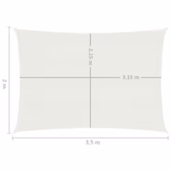 vidaXL Sunshade Sail 160 g/mÂ² White 2x3.5 m HDPE Outdoor Garden Sunscreen - Additional view 5