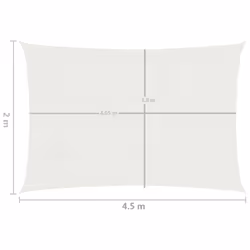 vidaXL Sunshade Sail 160 g/mÂ² White 2x4.5 m HDPE Outdoor Garden Sunscreen - Additional view 5