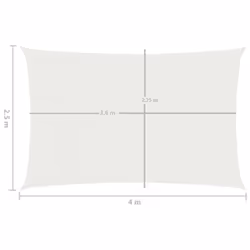 vidaXL Sunshade Sail 160 g/mÂ² White 2.5x4 m HDPE Outdoor Garden Sunscreen - Additional view 5