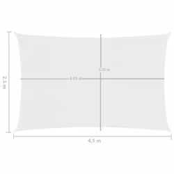 vidaXL Sunshade Sail 160 g/mÂ² White 2.5x4.5 m HDPE Garden Patio Canopy Awning - Additional view 5