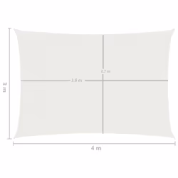 vidaXL Sunshade Sail 160 g/mÂ² White HDPE Outdoor Canopy Garden Patio Awning - Additional view 5