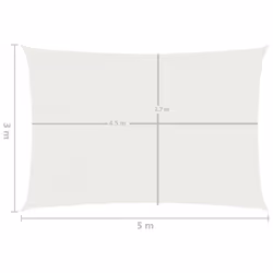 vidaXL Sunshade Sail 160 g/mÂ² White HDPE Outdoor Canopy Garden Patio Awning - Additional view 5