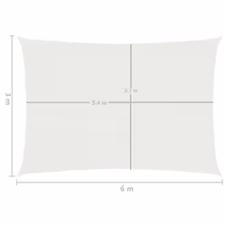 vidaXL Sunshade Sail 160 g/mÂ² White HDPE Outdoor Canopy Garden Patio Awning - Additional view 5