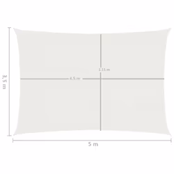 vidaXL Sunshade Sail 160 g/mÂ² White HDPE Outdoor Canopy Garden Patio Awning - Additional view 5