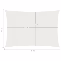 vidaXL Sunshade Sail 160 g/mÂ² White HDPE Outdoor Canopy Garden Patio Awning - Additional view 5