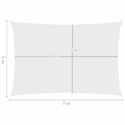 vidaXL Sunshade Sail 160 g/mÂ² White HDPE Outdoor Canopy Garden Patio Awning - Additional view 5