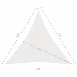 vidaXL Sunshade Sail 160 g/mÂ² White 3x4x4 m HDPE Balcony Sunscreen Canopy - Additional view 5
