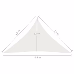 vidaXL Sunshade Sail 160 g/mÂ² White 3.5x3.5x4.9 m HDPE Outdoor Patio Sunscreen - Additional view 5
