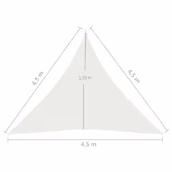vidaXL Sunshade Sail 160 g/mÂ² White 4.5x4.5x4.5 m HDPE Patio Sunscreen Canopy - Additional view 5