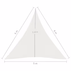 vidaXL Sunshade Sail 160 g/mÂ² White 5x6x6 m HDPE Outdoor Garden Sunscreen - Additional view 5