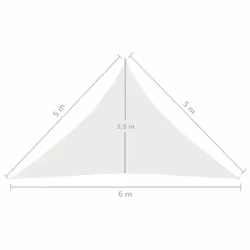 vidaXL Sunshade Sail 160 g/mÂ² White 5x5x6 m HDPE Outdoor Garden Sunscreen - Additional view 5