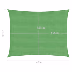 vidaXL Sunshade Sail 160 g/mÂ² Light Green 3.5x4.5 m HDPE Sunscreen Canopy - Additional view 5