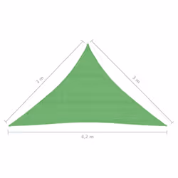 vidaXL Sunshade Sail 160 g/mÂ² Light Green 3x3x4.2 m HDPE Outdoor Patio Canopy - Additional view 5