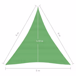 vidaXL Sunshade Sail 160 g/mÂ² Light Green 5x6x6 m HDPE Patio  Sunscreen Canopy - Additional view 5