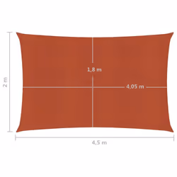 vidaXL Sunshade Sail 160 g/mÂ² Terracotta 2x4.5 m HDPE Patio  Sunscreen Canopy - Additional view 5