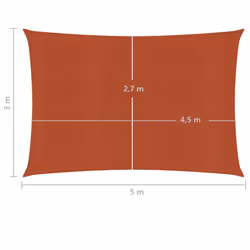 vidaXL Sunshade Sail Canopy Screen Balcony Awning Canopy HDPE Rectangular - terracotta, 3 x 5 m - Additional view 3
