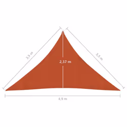 vidaXL Sunshade Sail 160 g/mÂ² Terracotta 3.5x3.5x4.9 m HDPE Sunscreen Canopy - Additional view 5