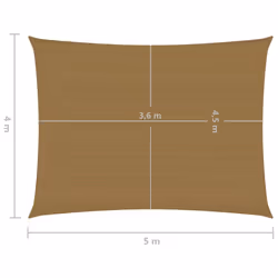 vidaXL Sunshade Sail 160 g/mÂ² Taupe 4x5 m HDPE Balcony Patio Sunscreen Canopy - Additional view 5