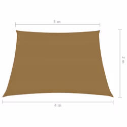 vidaXL Sunshade Sail 160 g/mÂ² Taupe 3/4x2 m HDPE Sunscreen Patio Shade Canopy - Additional view 5