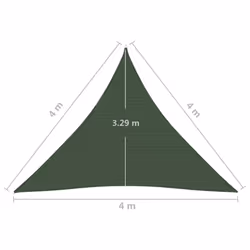 vidaXL Sunshade Sail 160 g/mÂ² Dark Green 4x4x4 m HDPE Sunscreen Shade Canopy - Additional view 5