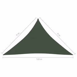 vidaXL Sunshade Sail 160 g/mÂ² Dark Green 4x4x5.8 m HDPE Patio Sunscreen Canopy - Additional view 5