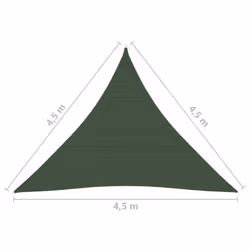 vidaXL Sunshade Sail 160 g/mÂ² Dark Green 4.5x4.5x4.5 m HDPE Patio Sunscreen - Additional view 5
