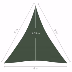vidaXL Sunshade Sail 160 g/mÂ² Dark Green 4x5x5 m HDPE Sunscreen Patio Shade - Additional view 5