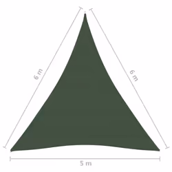 vidaXL Sunshade Sail 160 g/mÂ² Dark Green 5x6x6 m HDPE Sunscreen Shade Canopy - Additional view 5