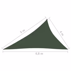 vidaXL Sunshade Sail 160 g/mÂ² Dark Green 4x5x6.8 m HDPE Sunscreen Patio Shade - Additional view 5