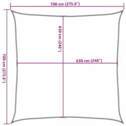 vidaXL Sunshade Sail 160 g/mÂ² HDPE Patio Sunscreen Outdoor Canopy Party Tent - blue, 7 x 7 m - Additional view 9