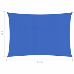 vidaXL Sunshade Sail 160 g/mÂ² Blue 2x4.5 m HDPE Sunscreen Patio Shade Canopy - Additional view 5