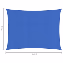 vidaXL Sunshade Sail 160 g/mÂ² Blue 2.5x3.5 m HDPE Outdoor Sunscreen Canopy - Additional view 5