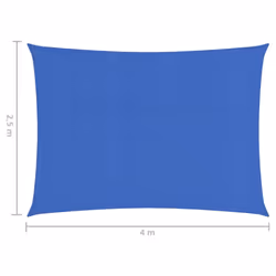 vidaXL Sunshade Sail 160 g/mÂ² Blue 2.5x4 m HDPE Outdoor Patio Sunscreen Canopy - Additional view 5