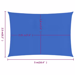 vidaXL Sunshade Sail Canopy Screen Balcony Awning Canopy HDPE Rectangular - blue, 2.5 x 5 m - Additional view 3