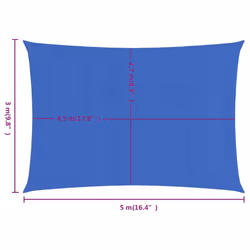 vidaXL Sunshade Sail Canopy Screen Balcony Awning Canopy HDPE Rectangular - blue, 3 x 5 m