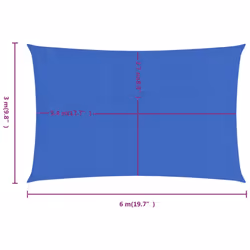 vidaXL Sunshade Sail Canopy Screen Balcony Awning Canopy HDPE Rectangular - blue, 3 x 6 m - Additional view 3