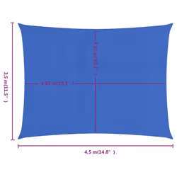 vidaXL Sunshade Sail Canopy Screen Balcony Awning Canopy HDPE Rectangular - blue, 3.5 x 4.5 m
