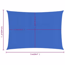 vidaXL Sunshade Sail Canopy Screen Balcony Awning Canopy HDPE Rectangular - blue, 3.5 x 5 m