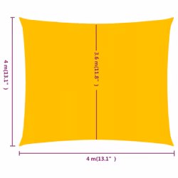 vidaXL Sunshade Sail 160 g/mÂ² HDPE Patio Sunscreen Outdoor Canopy Party Tent - yellow, 4 x 4 m - Additional view 3