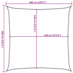 vidaXL Sunshade Sail 160 g/mÂ² HDPE Patio Sunscreen Outdoor Canopy Party Tent - yellow, 6 x 6 m - Additional view 3