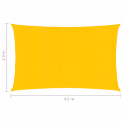 vidaXL Sunshade Sail 160 g/mÂ² Yellow 2.5x4.5 m HDPE Patio Sunscreen Canopy - Additional view 5