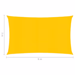 vidaXL Sunshade Sail 160 g/mÂ² Yellow 3x6 m HDPE Outdoor Patio Sunscreen Canopy - Additional view 5