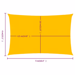 vidaXL Sunshade Sail Canopy Screen Balcony Awning Canopy HDPE Rectangular - yellow, 4 x 5 m - Additional view 5