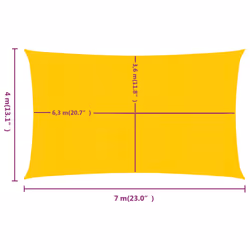 vidaXL Sunshade Sail Canopy Screen Balcony Awning Canopy HDPE Rectangular - yellow, 4 x 7 m - Additional view 3