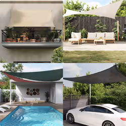 vidaXL Sunshade Sail Canopy Screen Balcony Awning Canopy HDPE Rectangular - yellow, 5 x 8 m