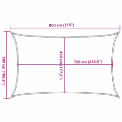 vidaXL Sunshade Sail Canopy Screen Balcony Awning Canopy HDPE Rectangular - yellow, 5 x 8 m