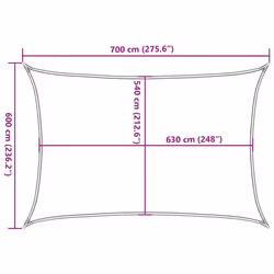 vidaXL Sunshade Sail Canopy Screen Balcony Awning Canopy HDPE Rectangular - yellow, 6 x 7 m - Additional view 3