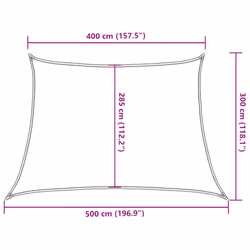 vidaXL Sunshade Sail Shade Canopy Sun Sail Tarp Screen Balcony Awning HDPE - yellow, 4/5 x 3 m